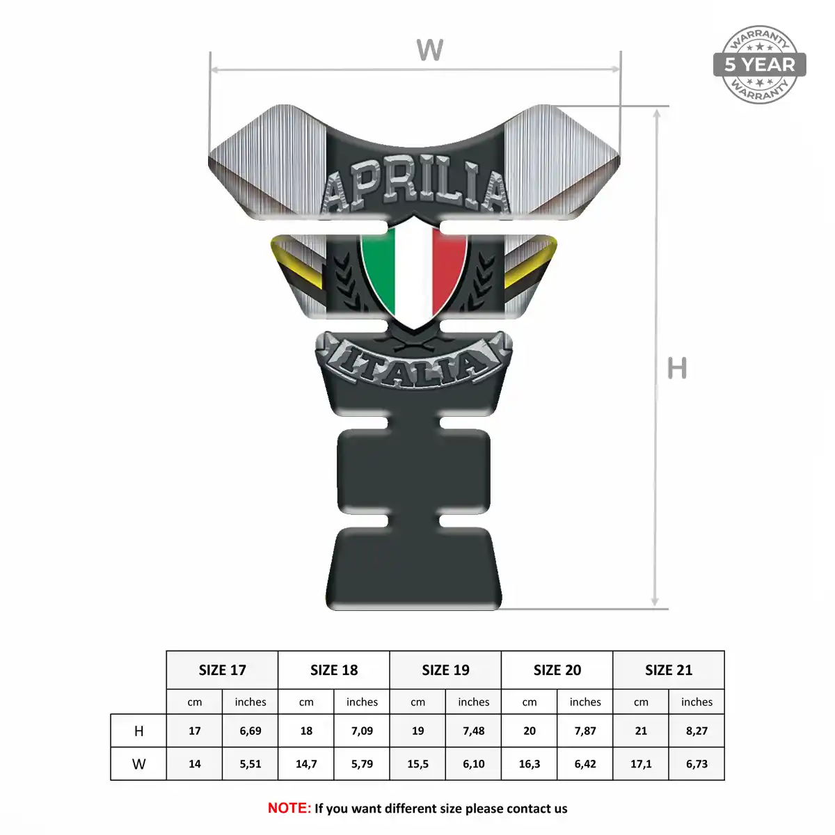 Aprilia Tank Pads Protector Motorbike Opulent Line