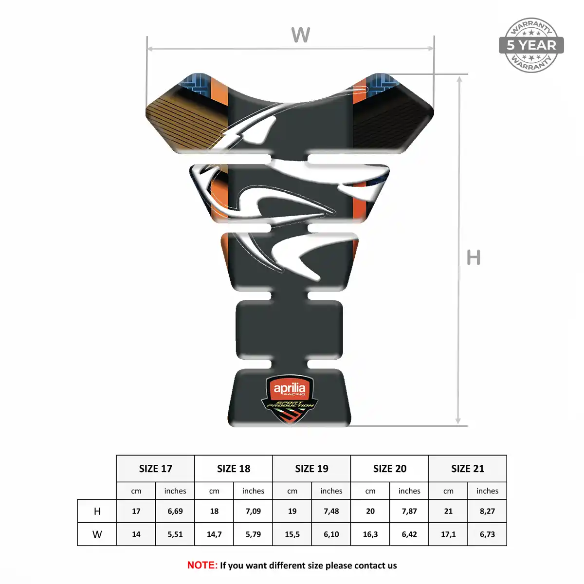 Aprilia Tank Pads Protector Motorbike Prime Quality