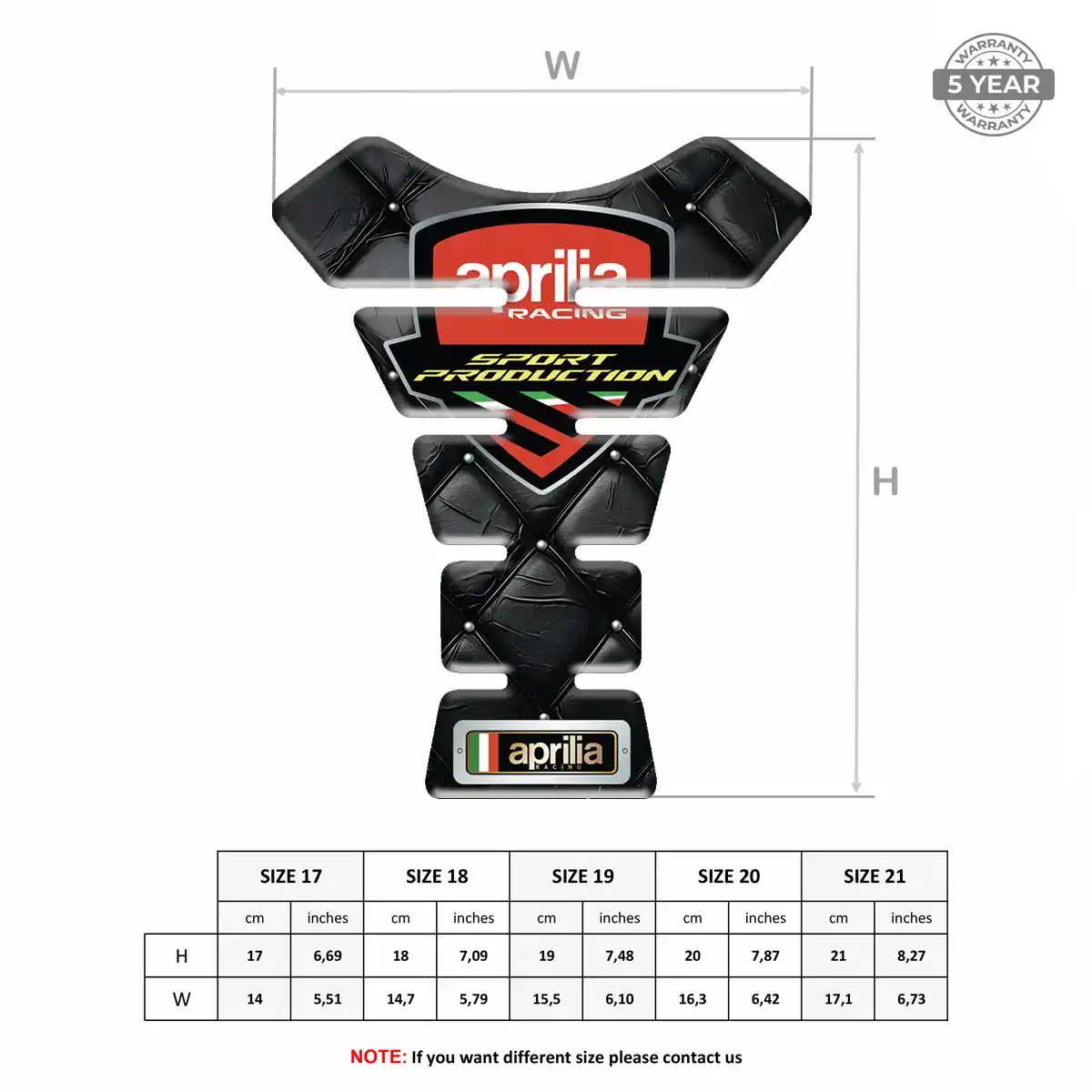 Aprilia Tank Pads Protector Motorbike Refined Design