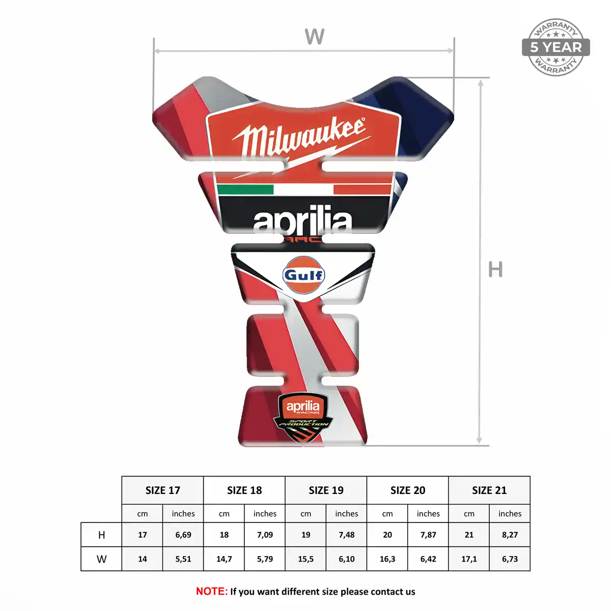 Aprilia Tank Pads Protector Motorbike Sleek Style