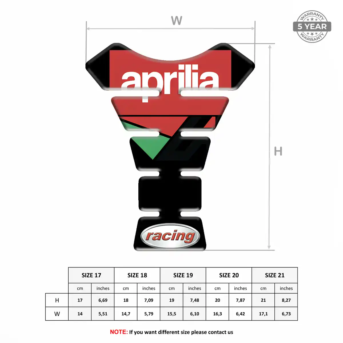 Aprilia Tank Pads Protector Motorbike Superior Craft