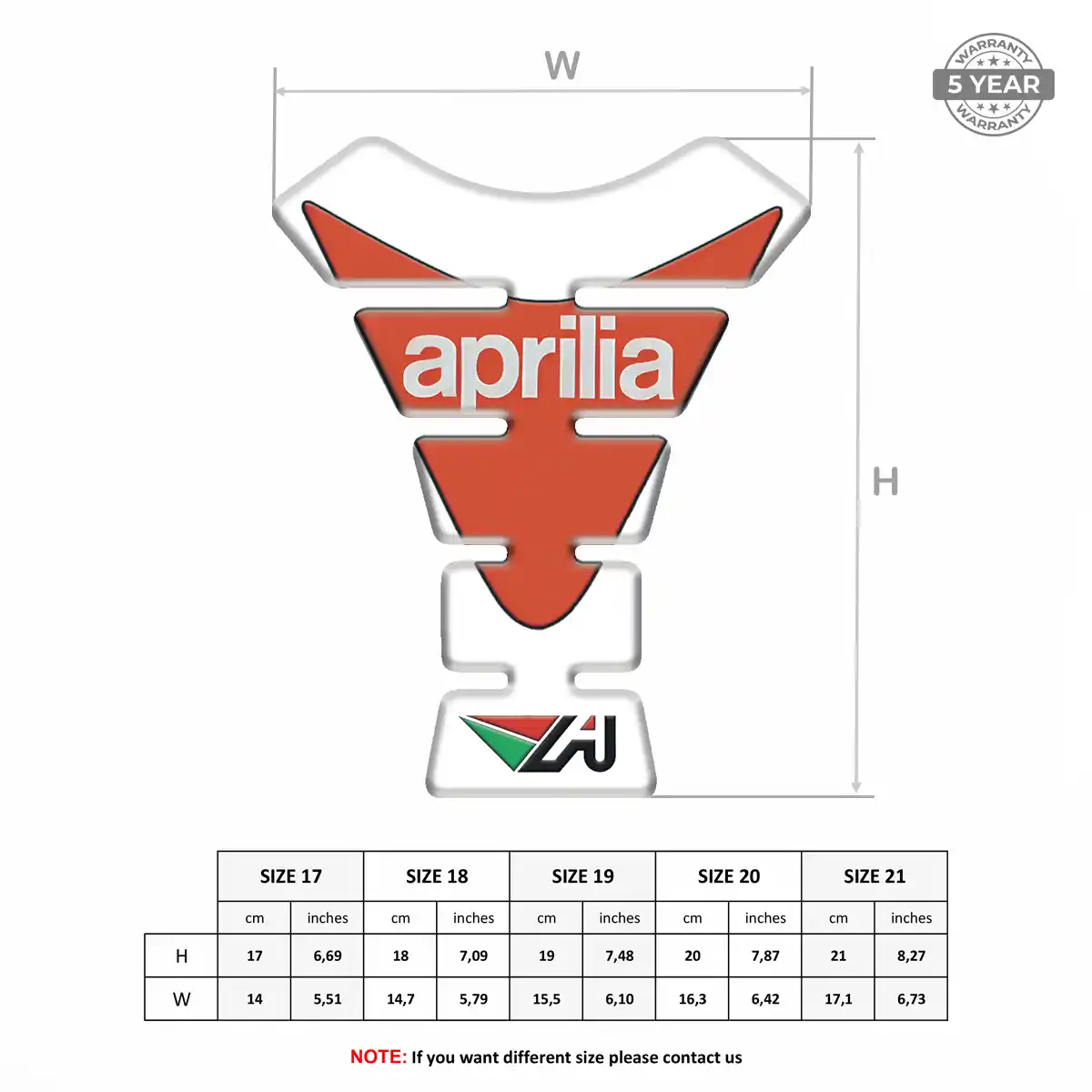 Aprilia Tank Pads Protector Motorcycle Opulent Line