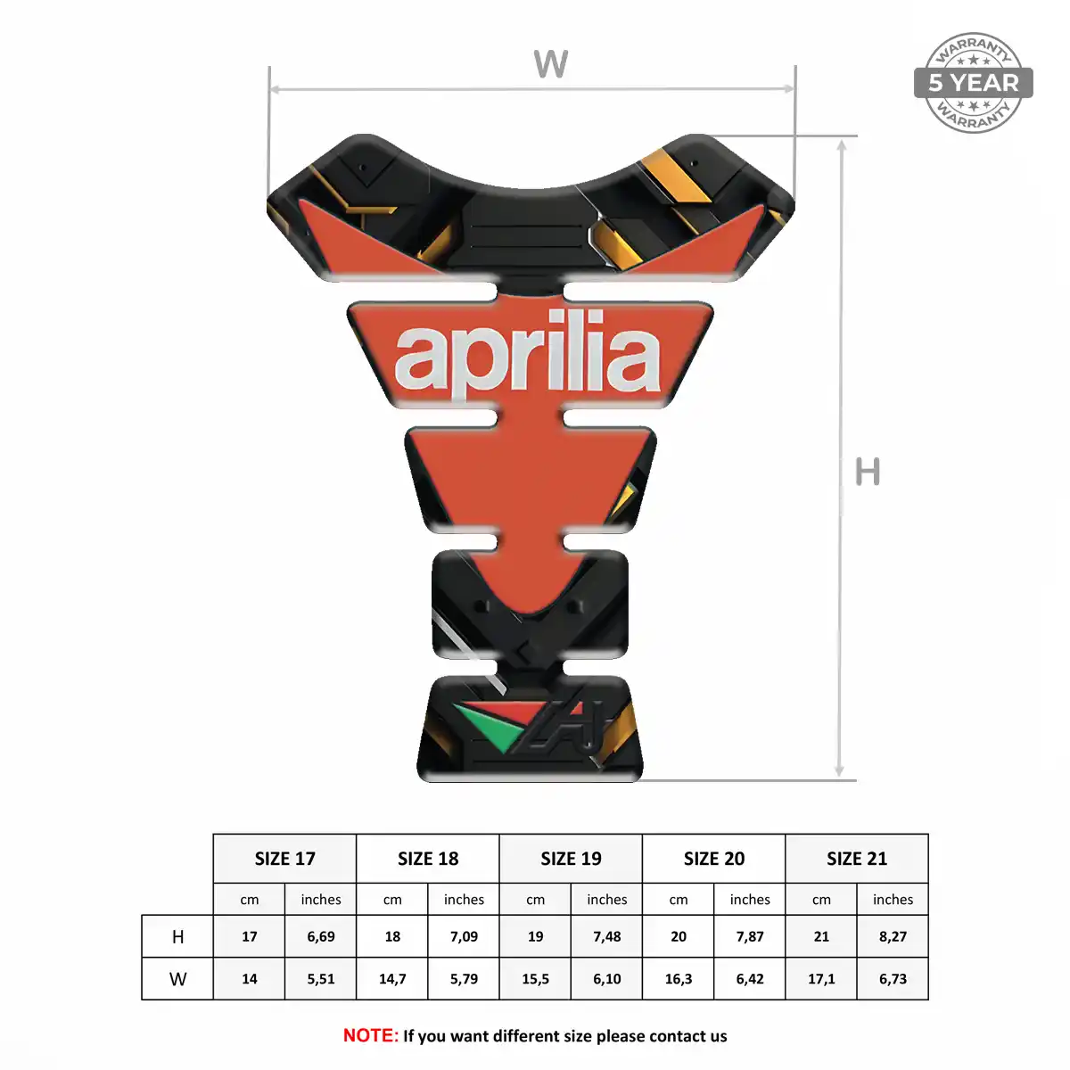 Aprilia Tank Pads Protector Motorcycle Prestige Line