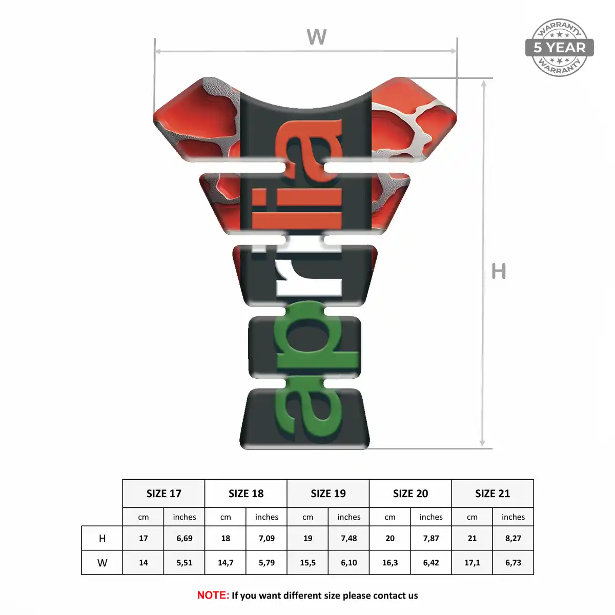 Aprilia Tank Pads Protector Motorcycle Prime Quality