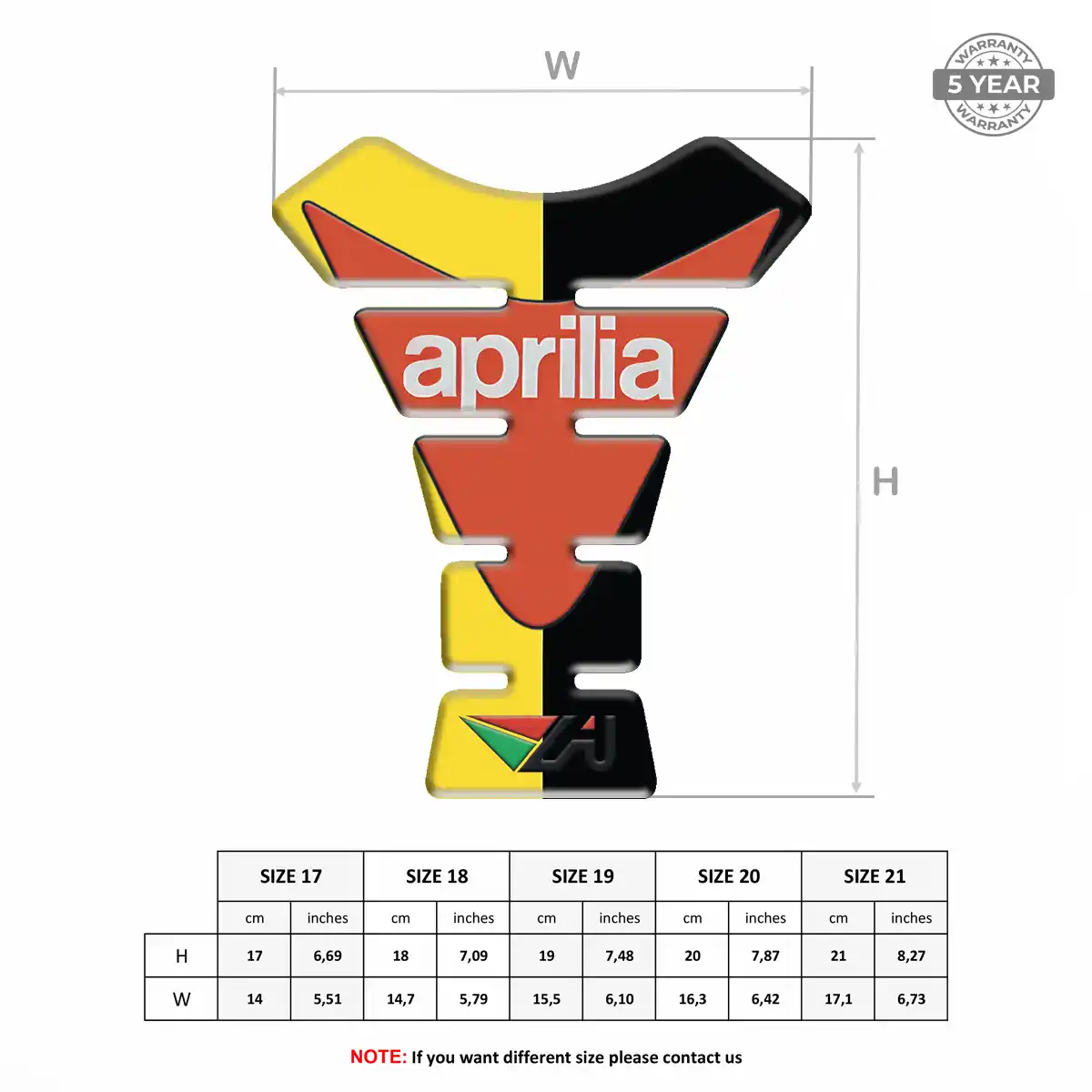 Aprilia Tank Pads Protector Motorcycle Resin Elite