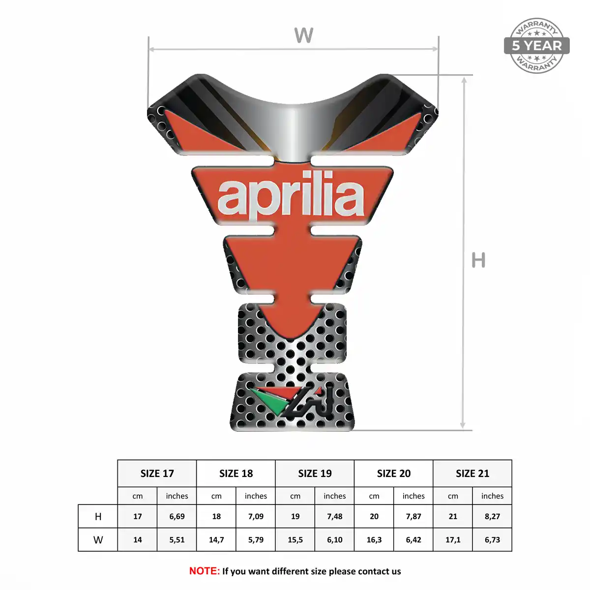 Aprilia Tank Pads Protector Motorcycle Sleek Style