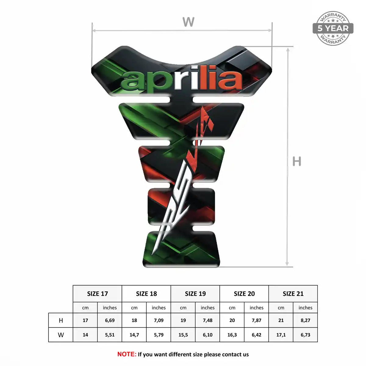 Aprilia Tank Pads Refined Design