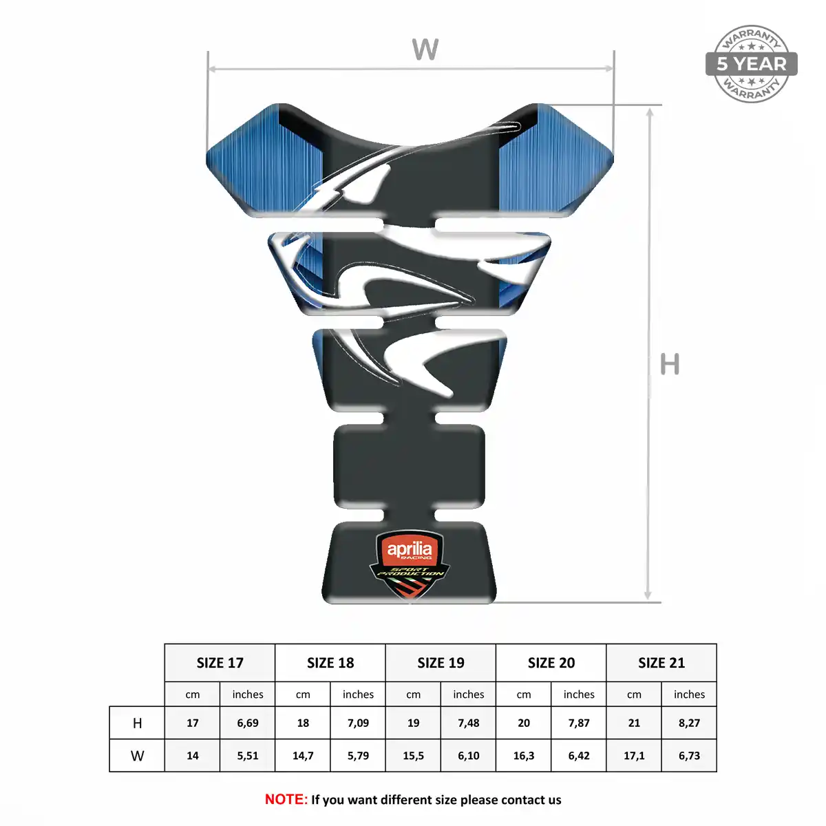 Aprilia Tank Protector Fuse Motorcycle Deluxe Edition