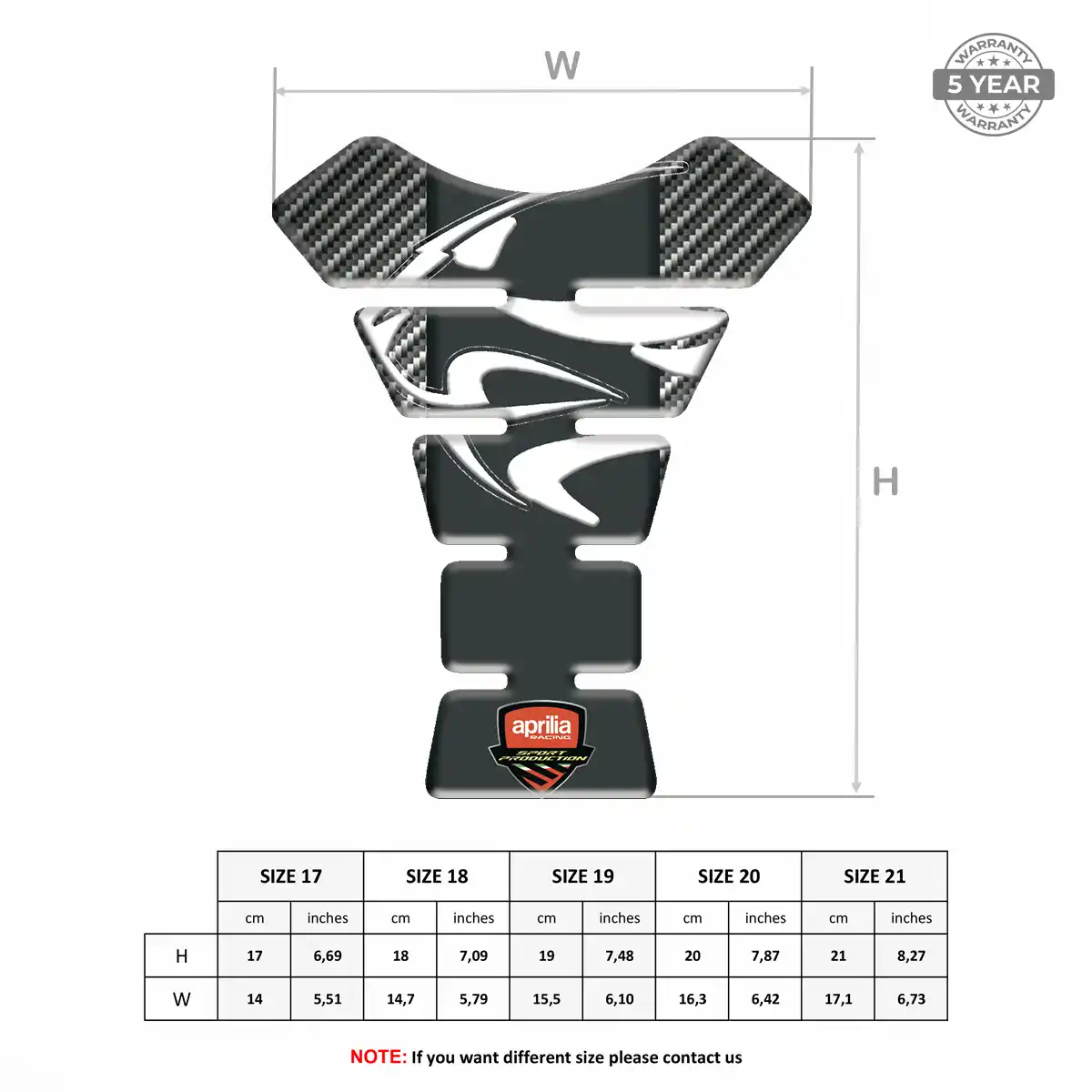 Aprilia Tank Protector Fuse Motorcycle Resin Elite