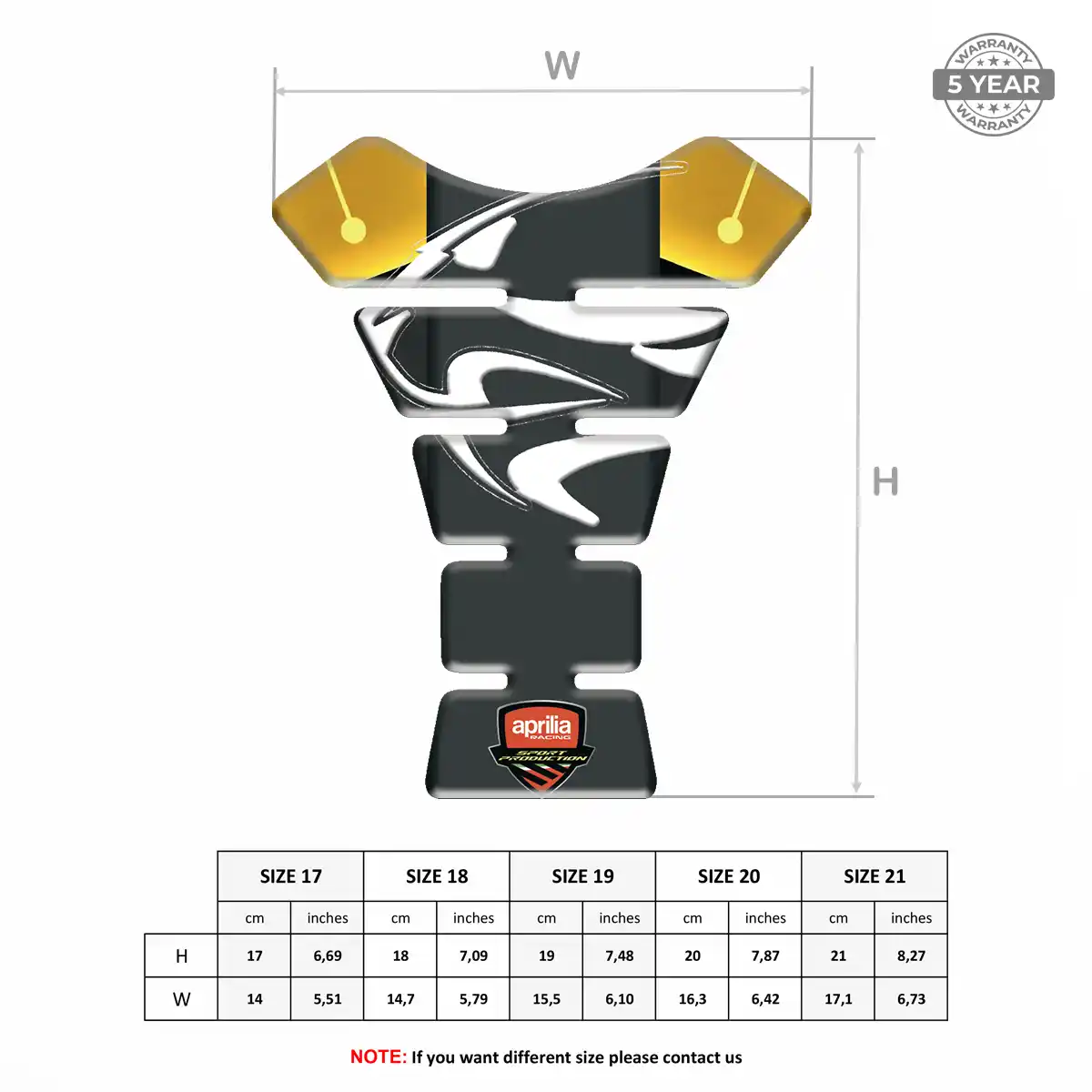 Aprilia Tank Protector Fuse Motorcycle Sleek Style