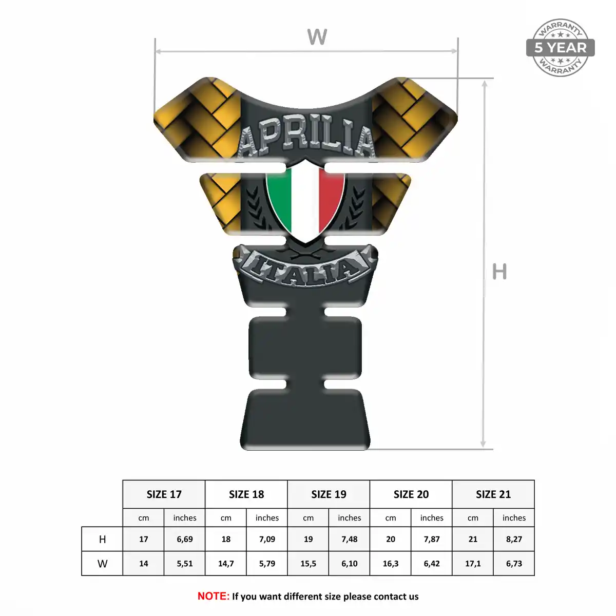 Aprilia Tank Protector Fuse Motorcycle Superior Craft