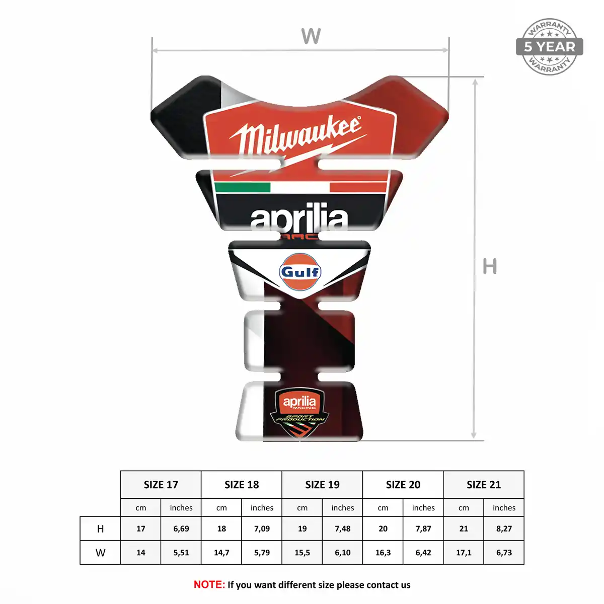 Aprilia Tank Protector Guard Motorbike Deluxe Edition