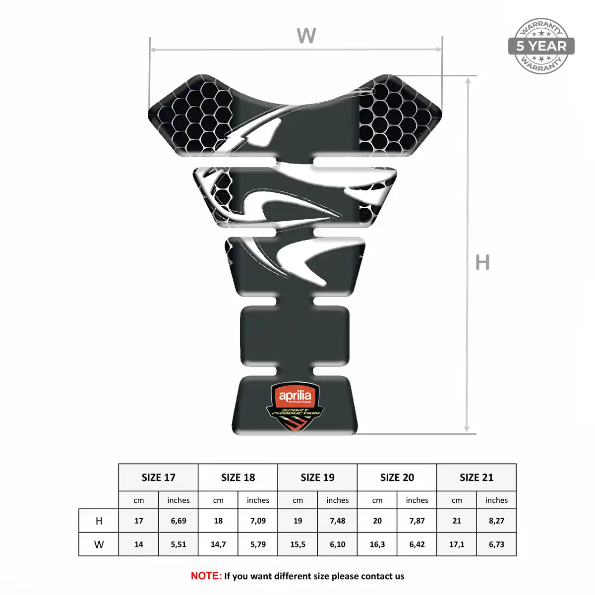 Aprilia Tank Protector Guard Motorbike Refined Design