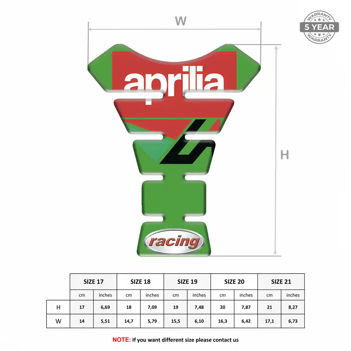 Aprilia Tank Protector Guard Motorbike Signature Grade