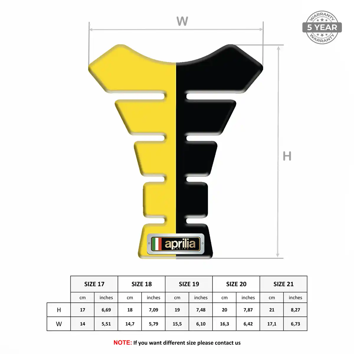 Aprilia Tank Protector Guard Motorbike Sleek Style