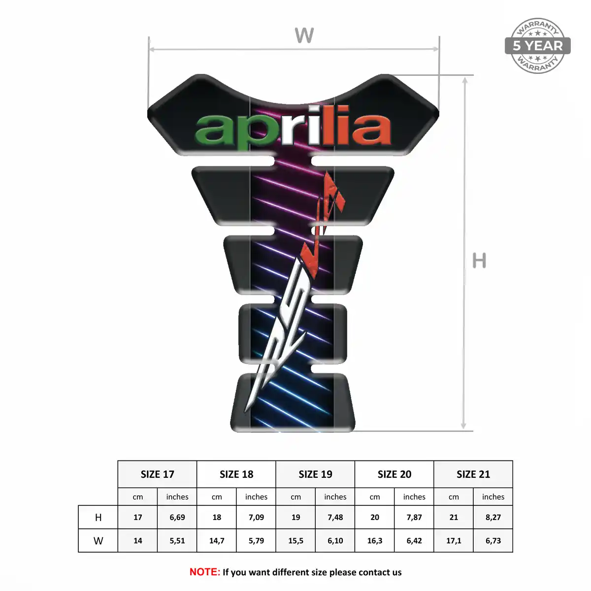 Aprilia Tank Protector Guard Motorbike Superior Craft