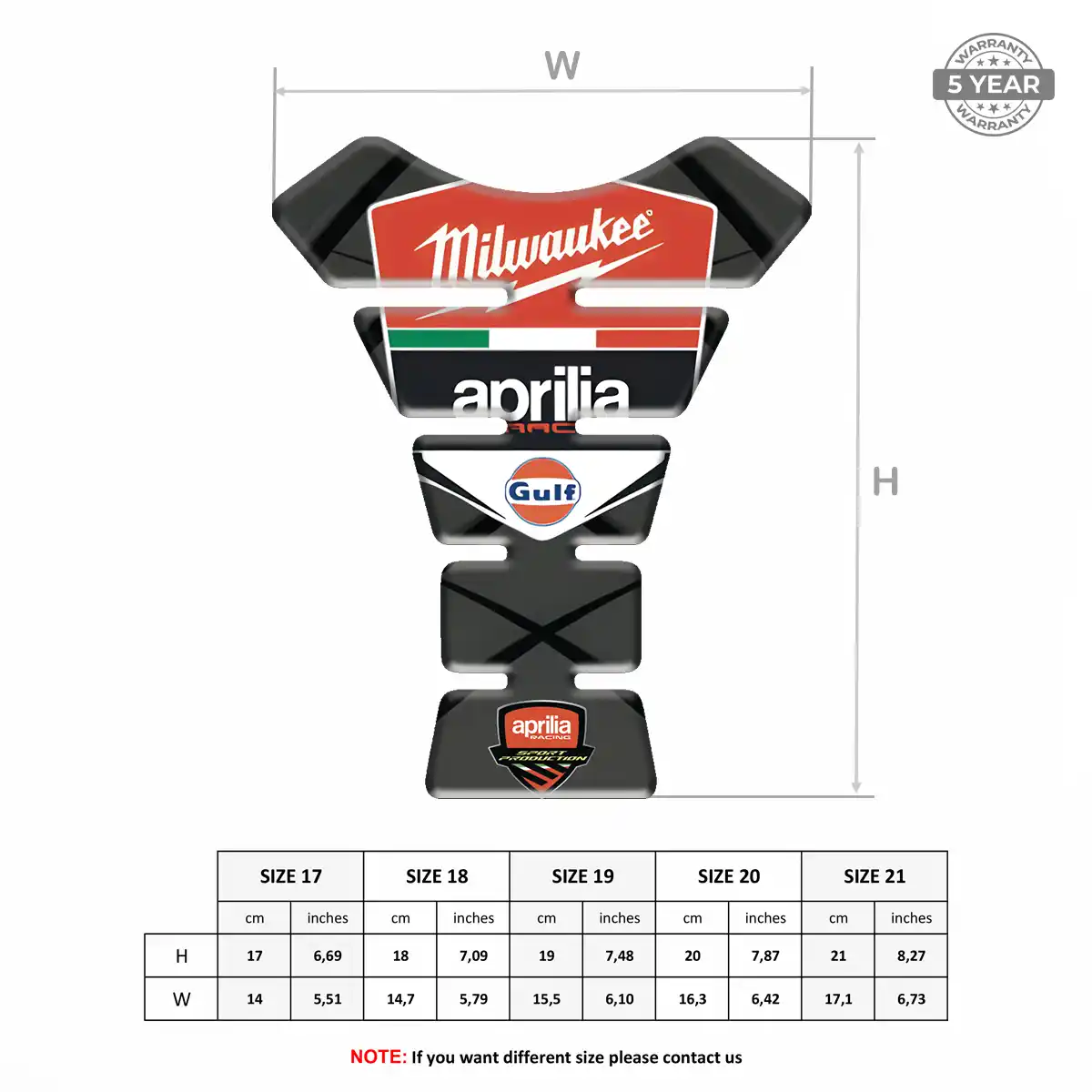 Aprilia Tank Protector Guard Motorcycle Deluxe Edition