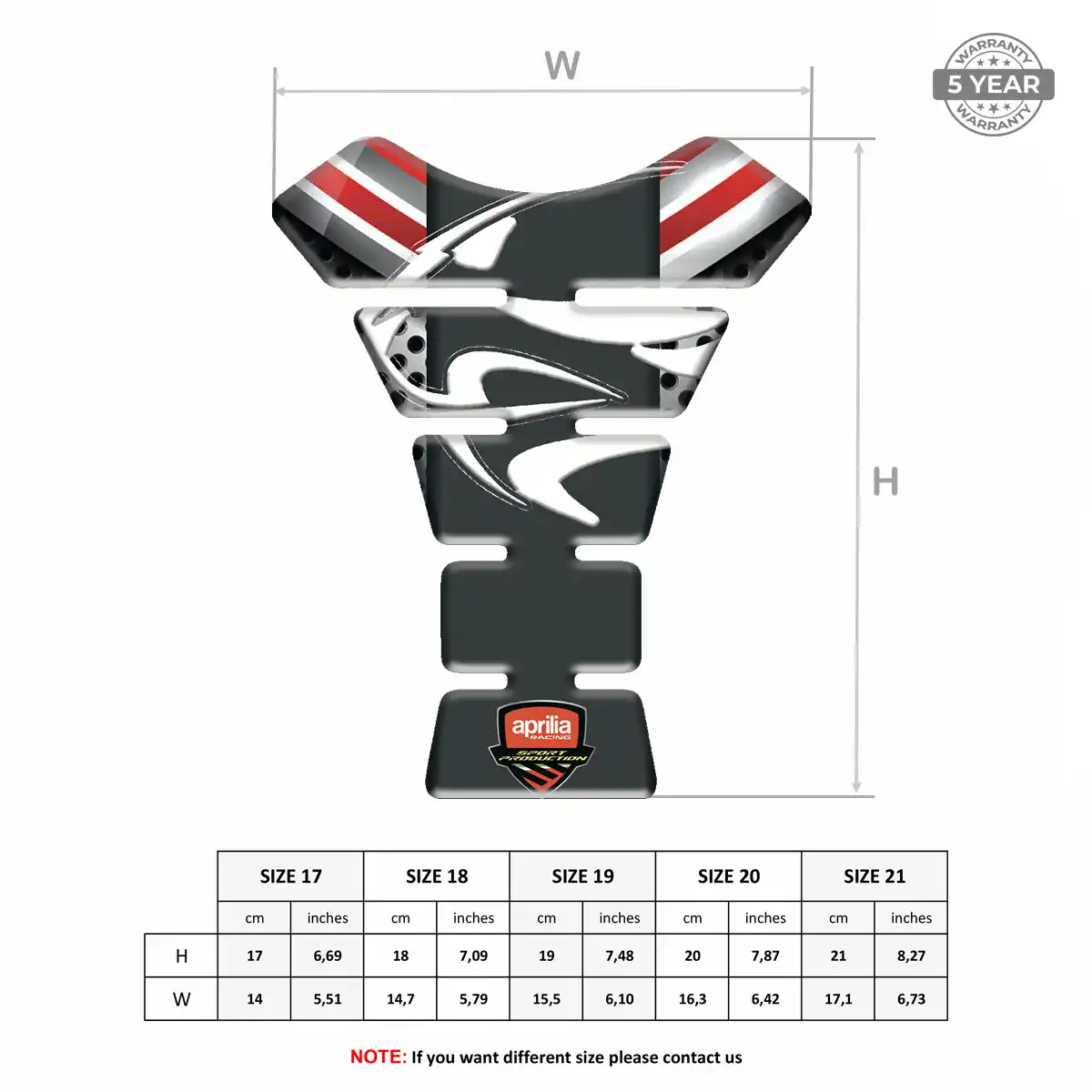 Aprilia Tank Protector Guard Motorcycle Prestige Line