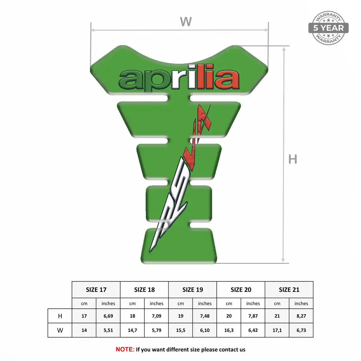 Aprilia Tank Protector Guard Motorcycle Sleek Style