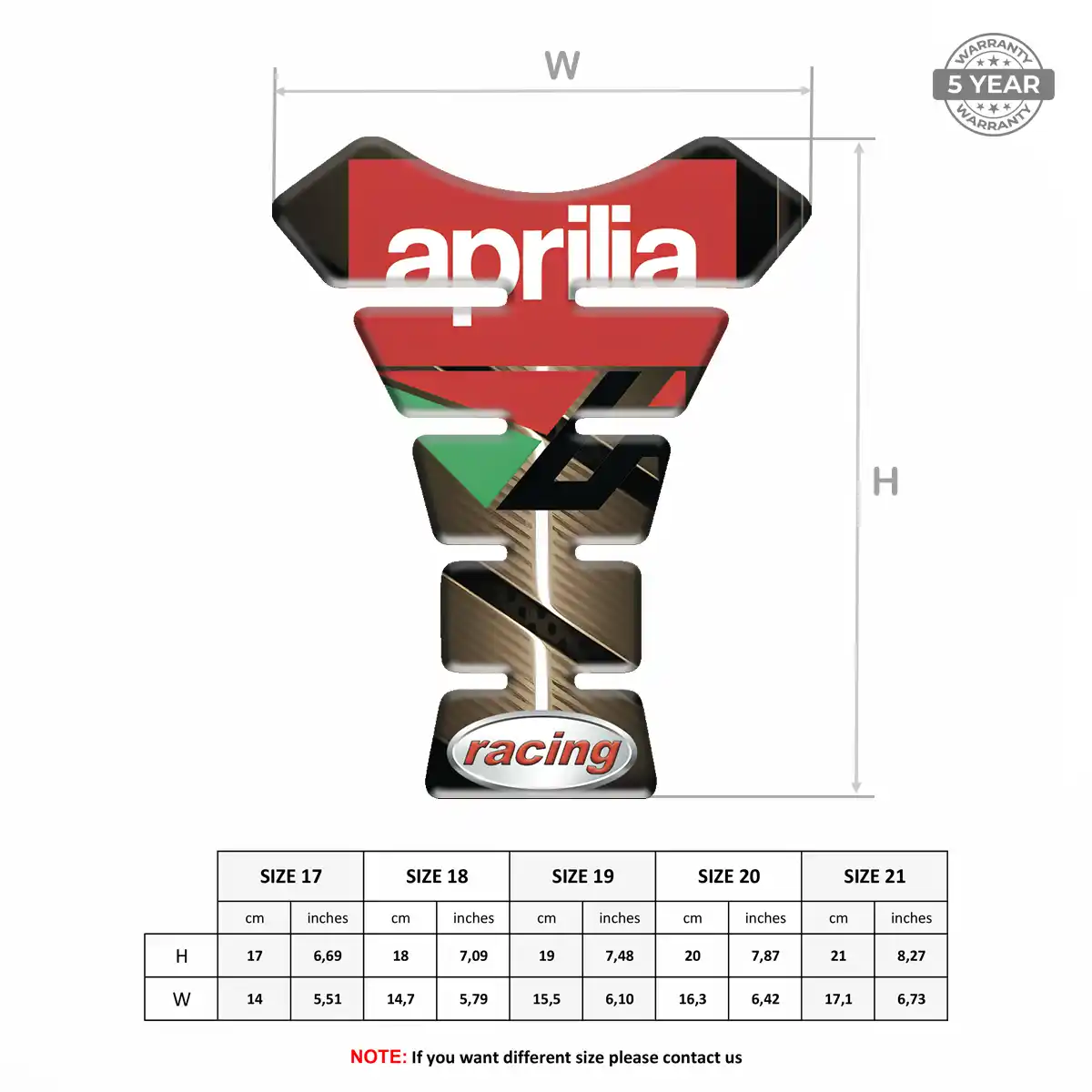 Aprilia Tank Protector Guard Resin Elite
