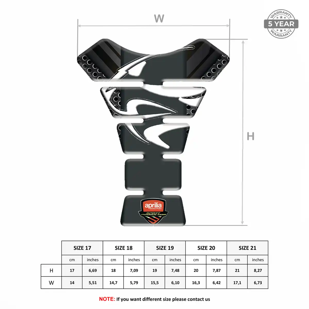Aprilia Tank Protector Guards Motorbike Elite Finish