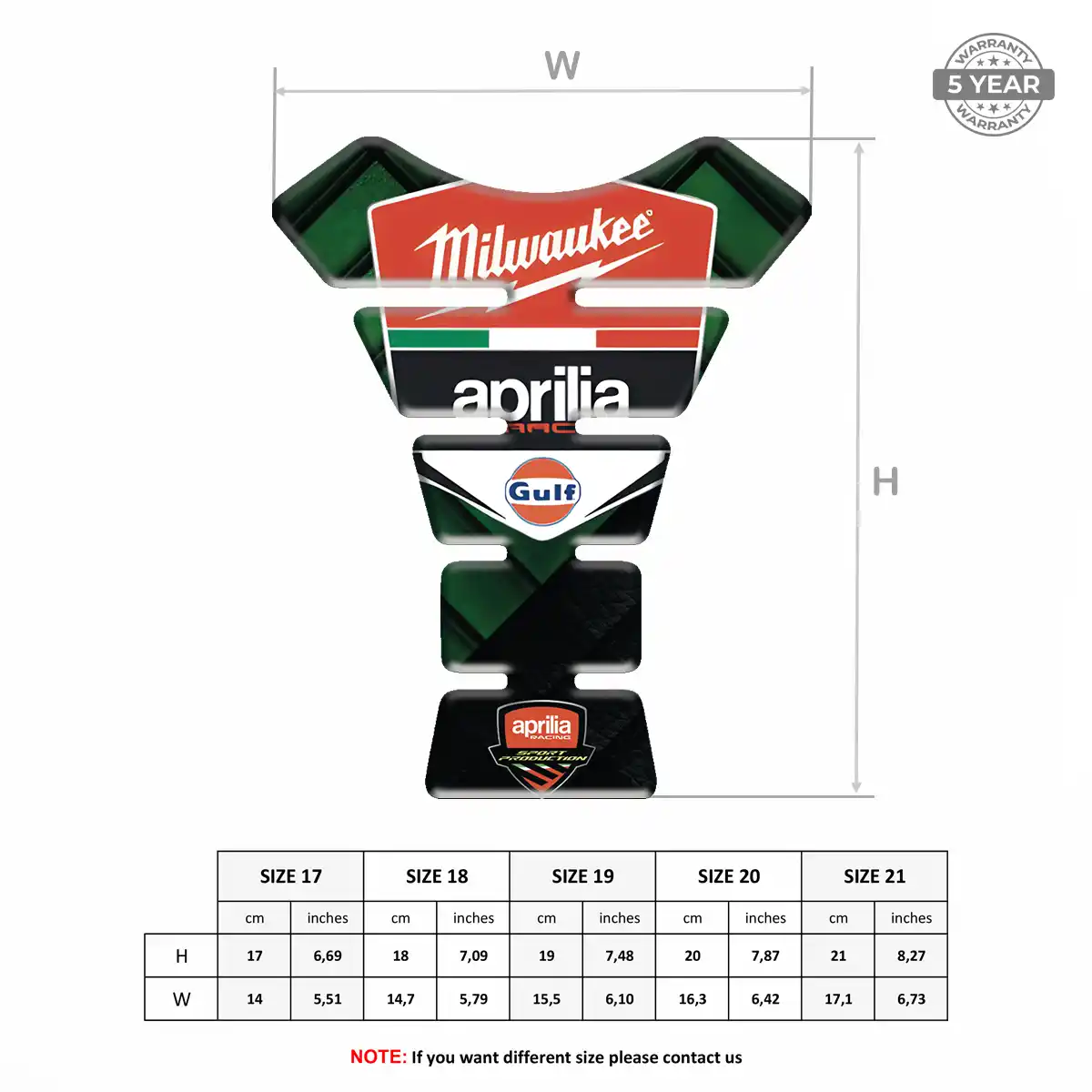 Aprilia Tank Protector Guards Motorbike Opulent Line