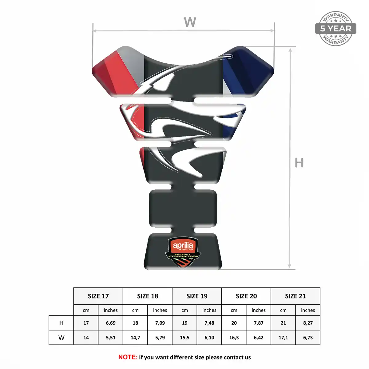 Aprilia Tank Protector Guards Motorbike Resin Elite