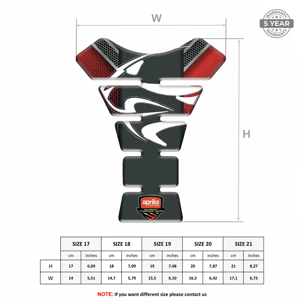 Aprilia Tank Protector Guards Motorbike Sleek Style