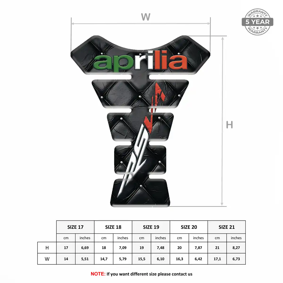 Aprilia Tank Protector Guards Motorcycle Deluxe Edition