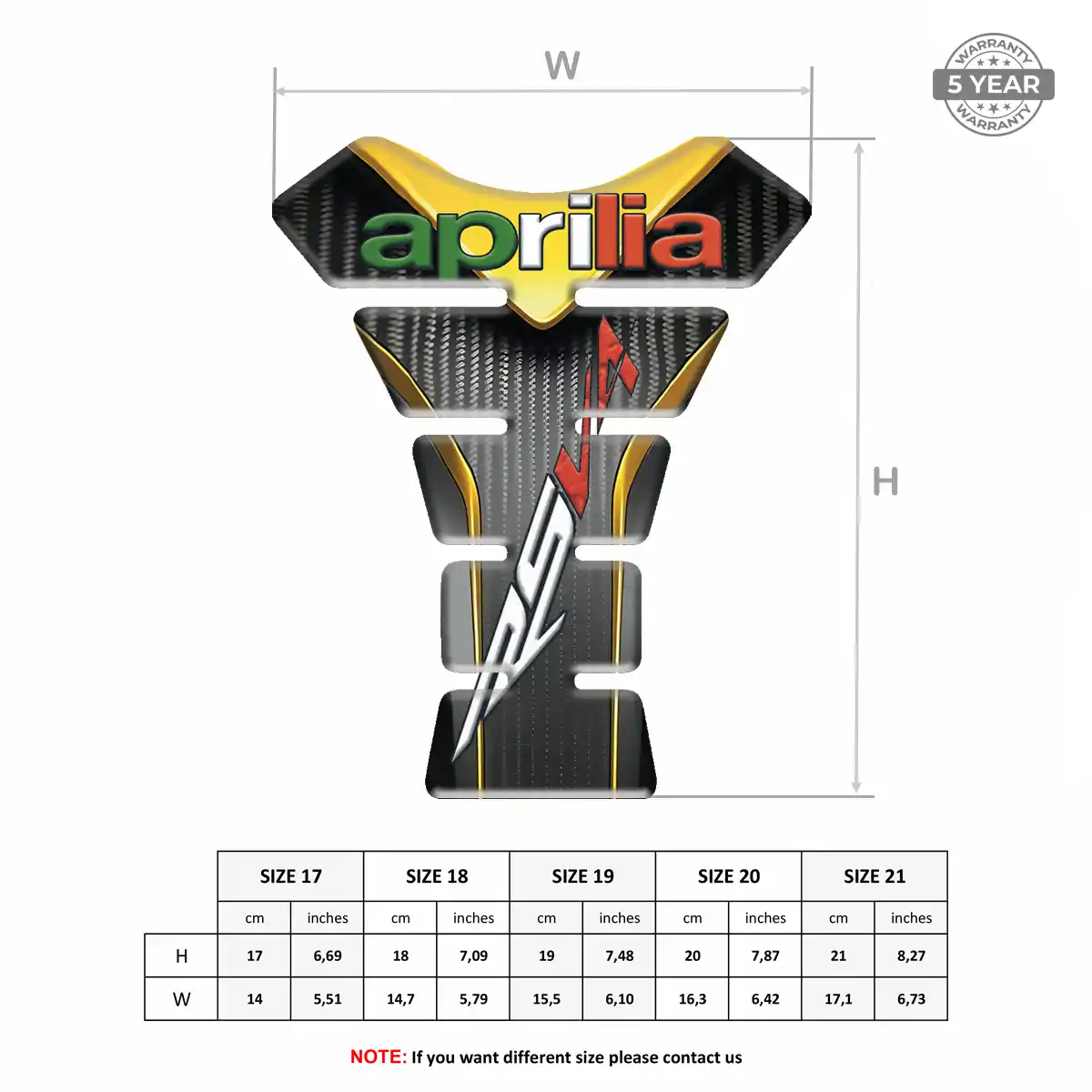 Aprilia Tank Protector Guards Motorcycle Elite Edition