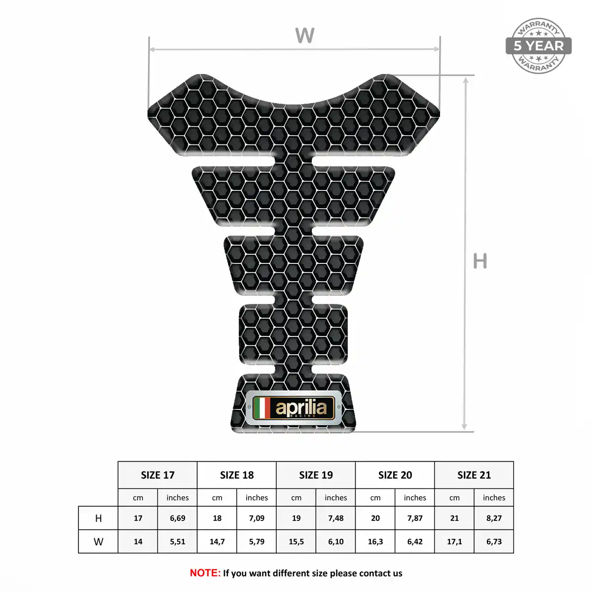 Aprilia Tank Protector Guards Motorcycle Prestige Line