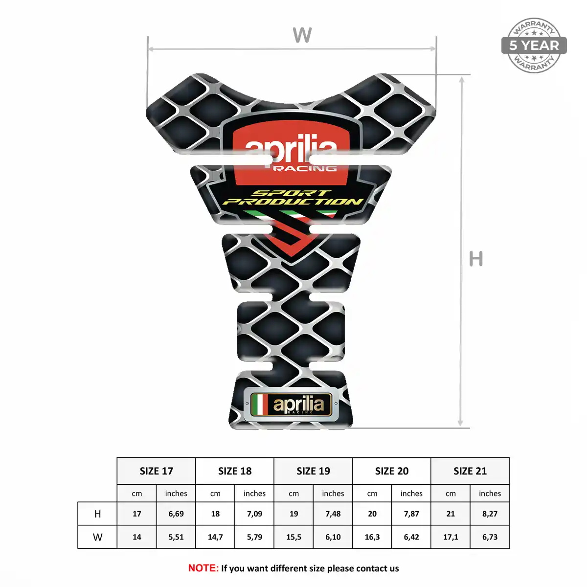 Aprilia Tank Protector Guards Resin Elite