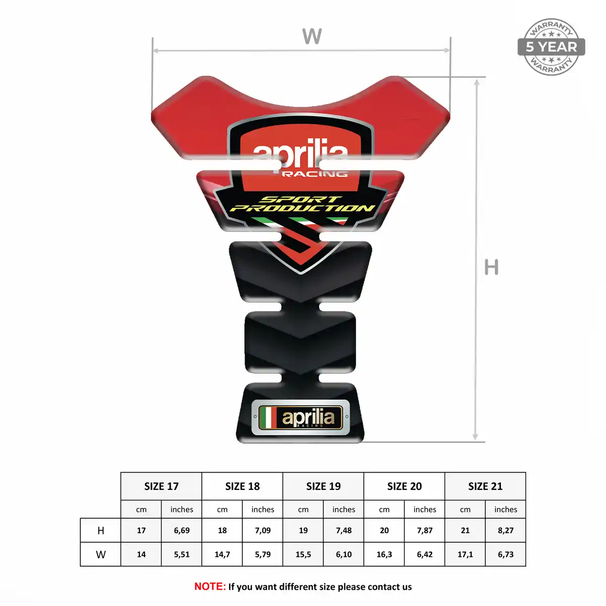 Aprilia Tank Protector Motorbike Elite Finish