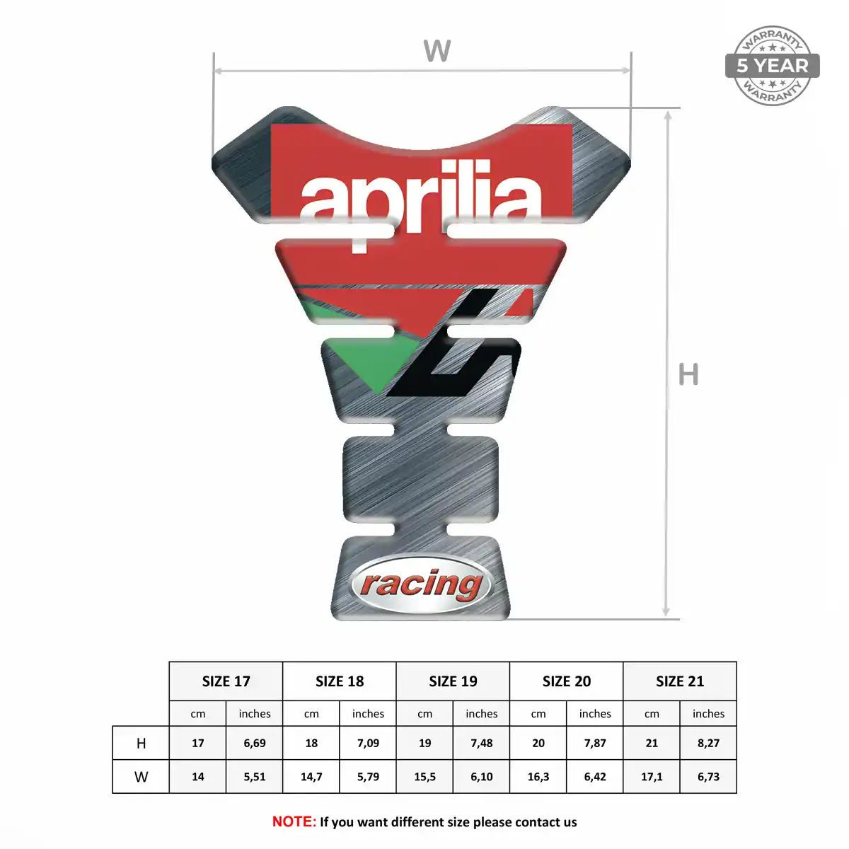 Aprilia Tank Protector Motorcycle Sleek Style