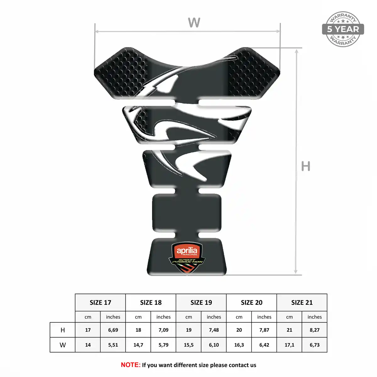 Aprilia Tank Protector Pad Elite Finish