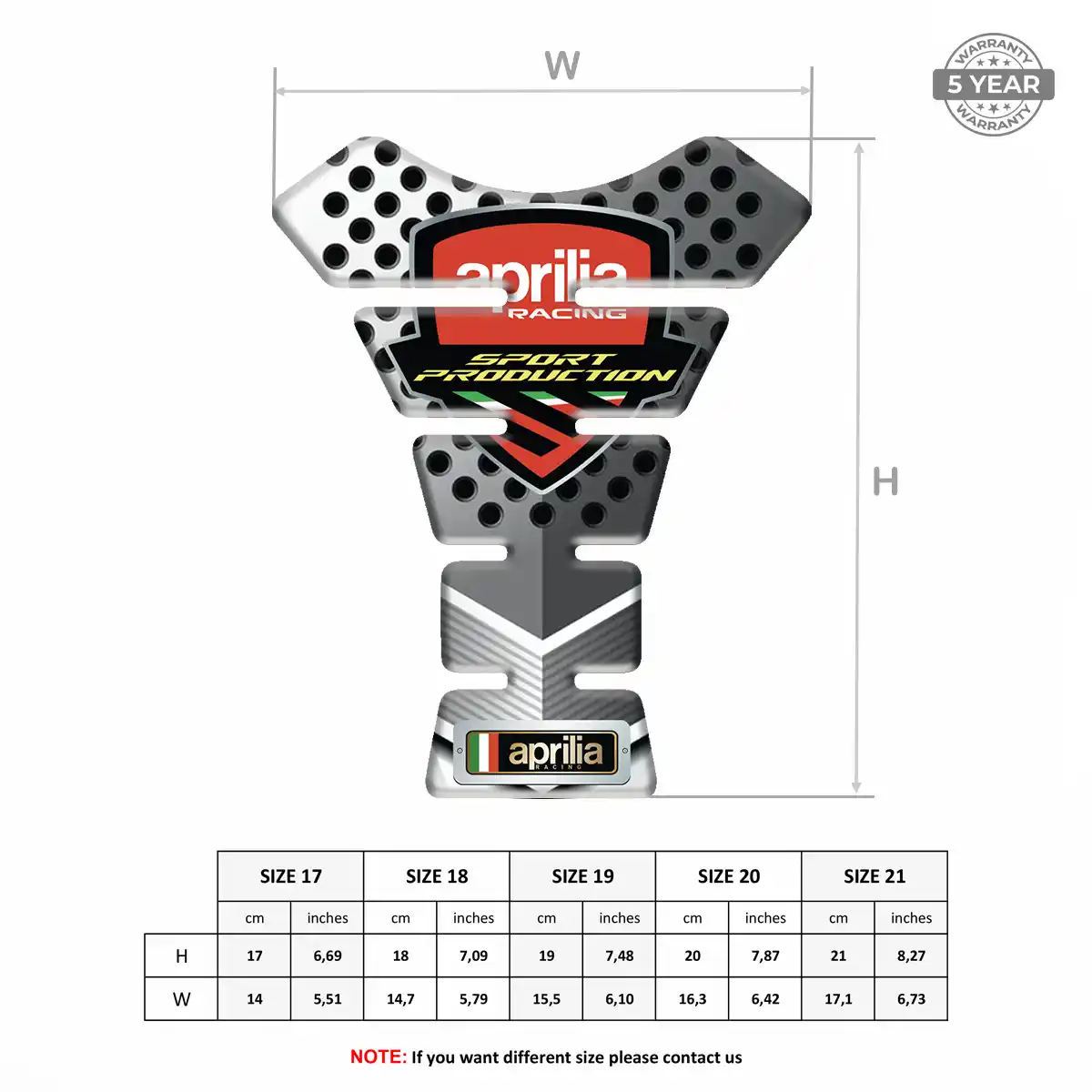 Aprilia Tank Protector Pad Motorbike Elite Finish
