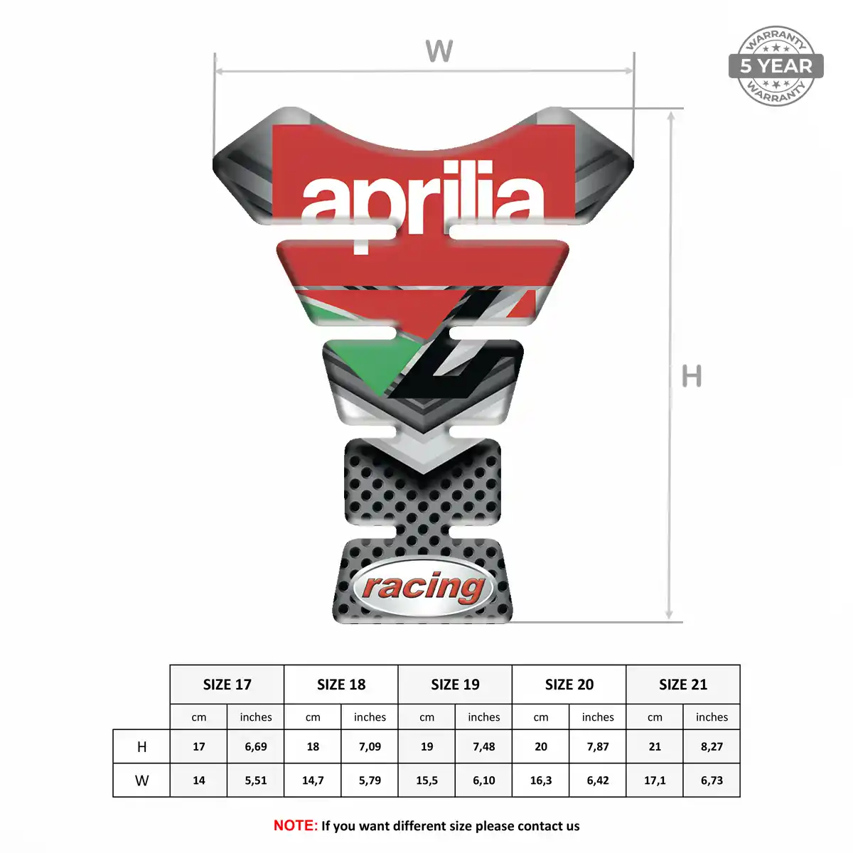 Aprilia Tank Protector Pad Motorbike Refined Design