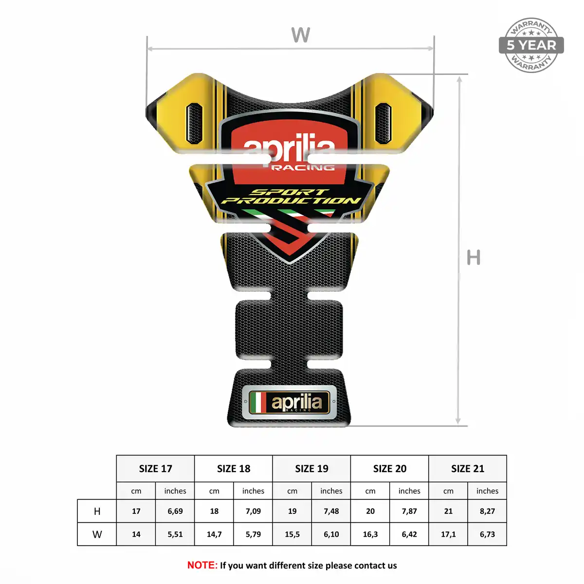 Aprilia Tank Protector Pad Motorbike Signature Grade