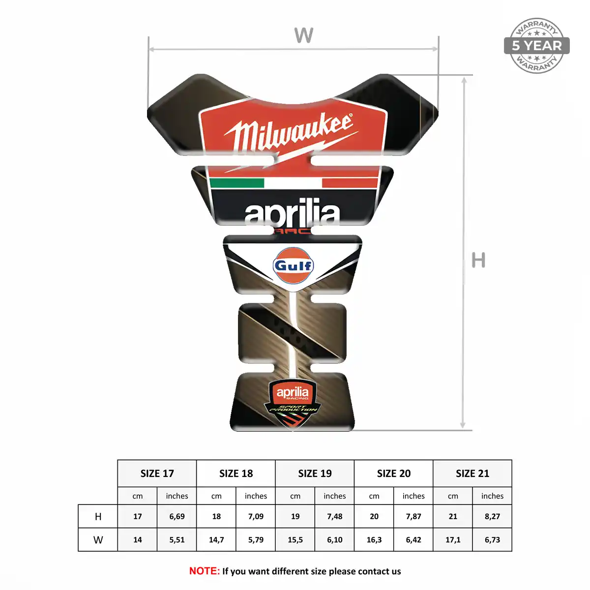 Aprilia Tank Protector Pad Motorbike Superior Craft