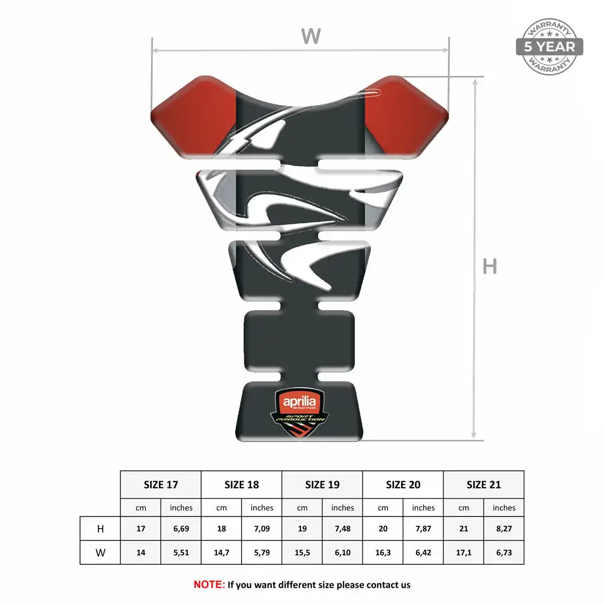 Aprilia Tank Protector Pad Motorcycle Deluxe Edition