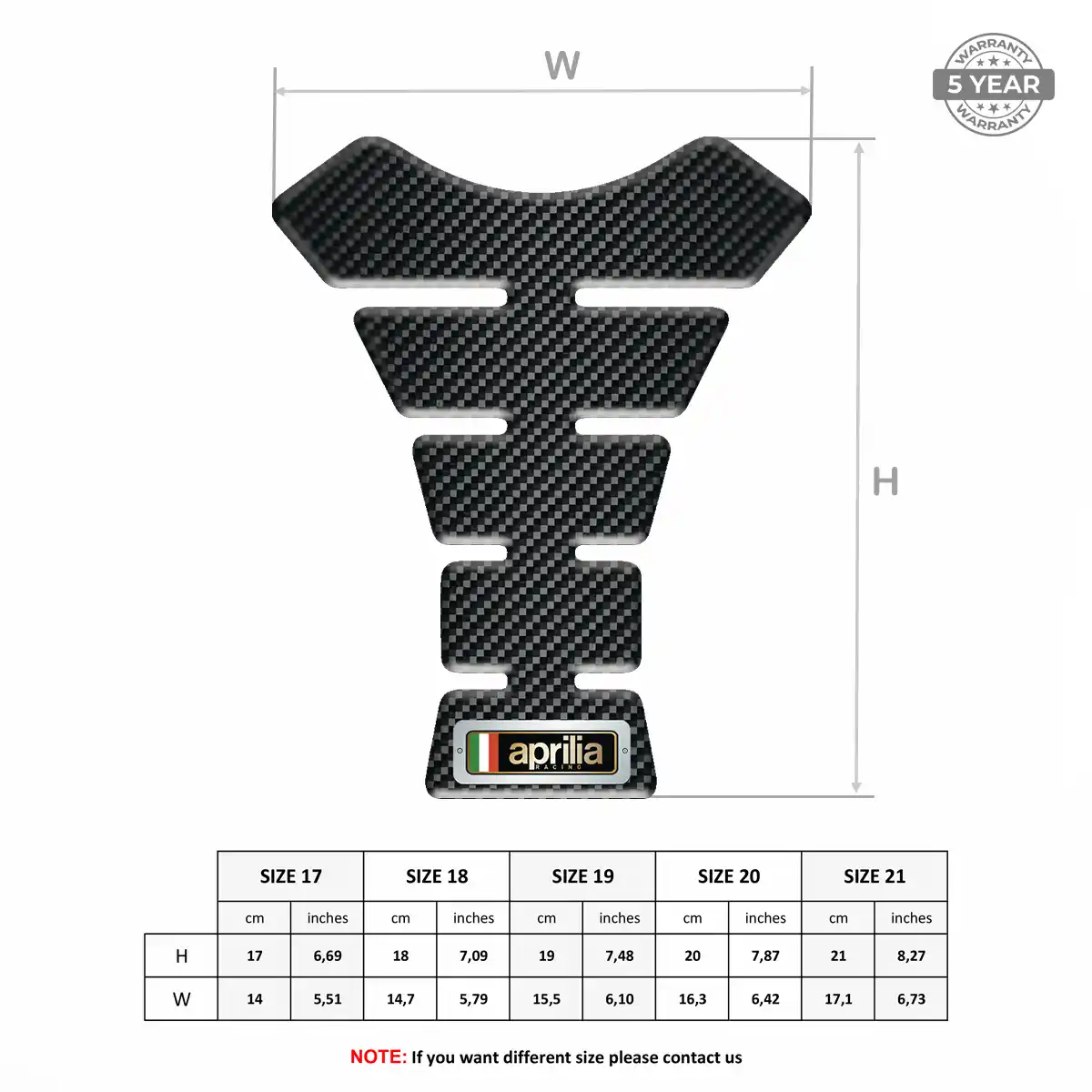 Aprilia Tank Protector Pad Motorcycle Exclusive Series