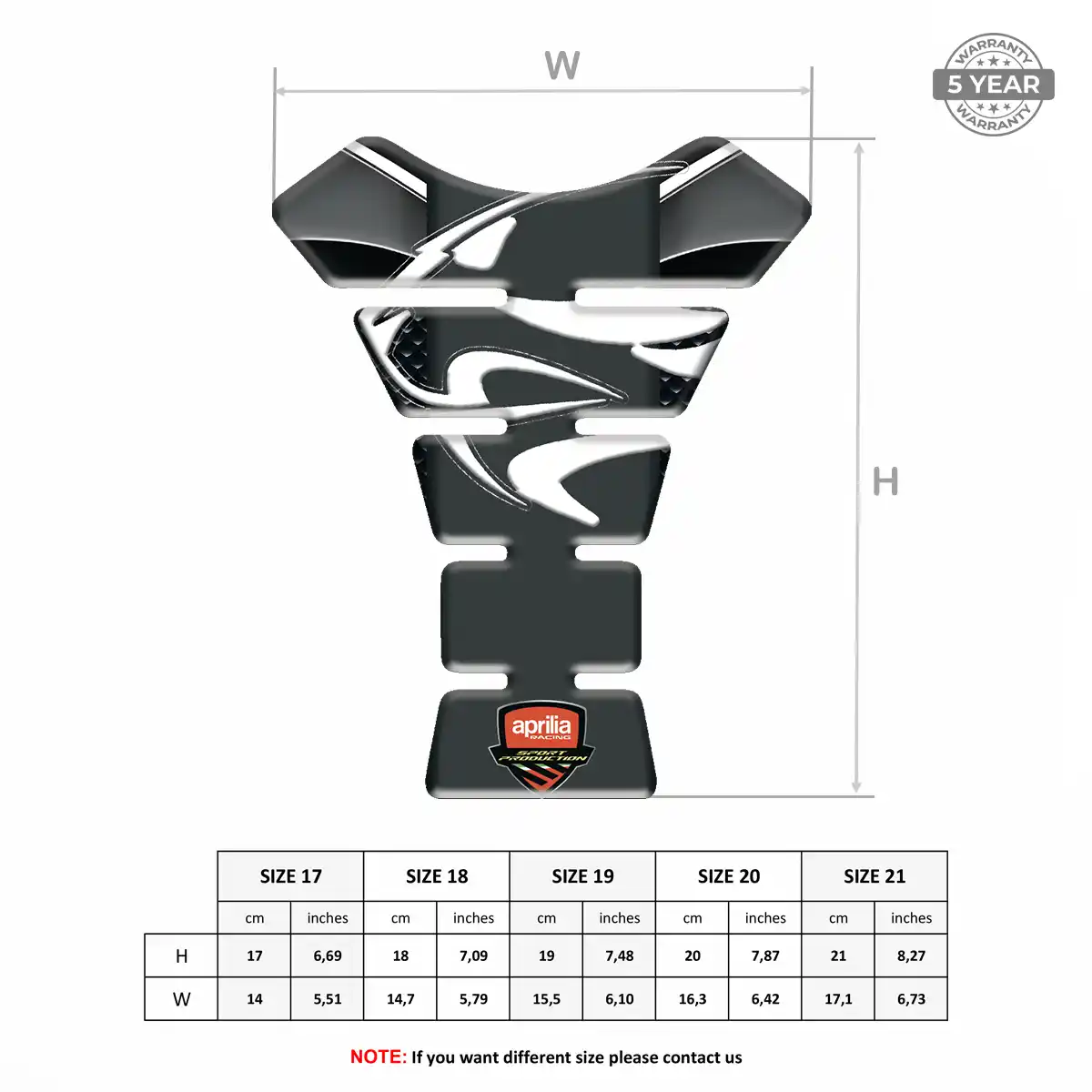 Aprilia Tank Protector Pad Motorcycle Refined Design