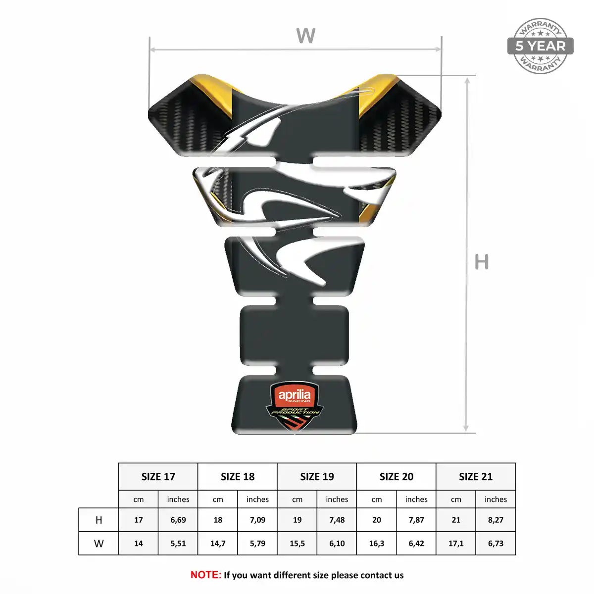 Aprilia Tank Protector Pad Motorcycle Signature Grade