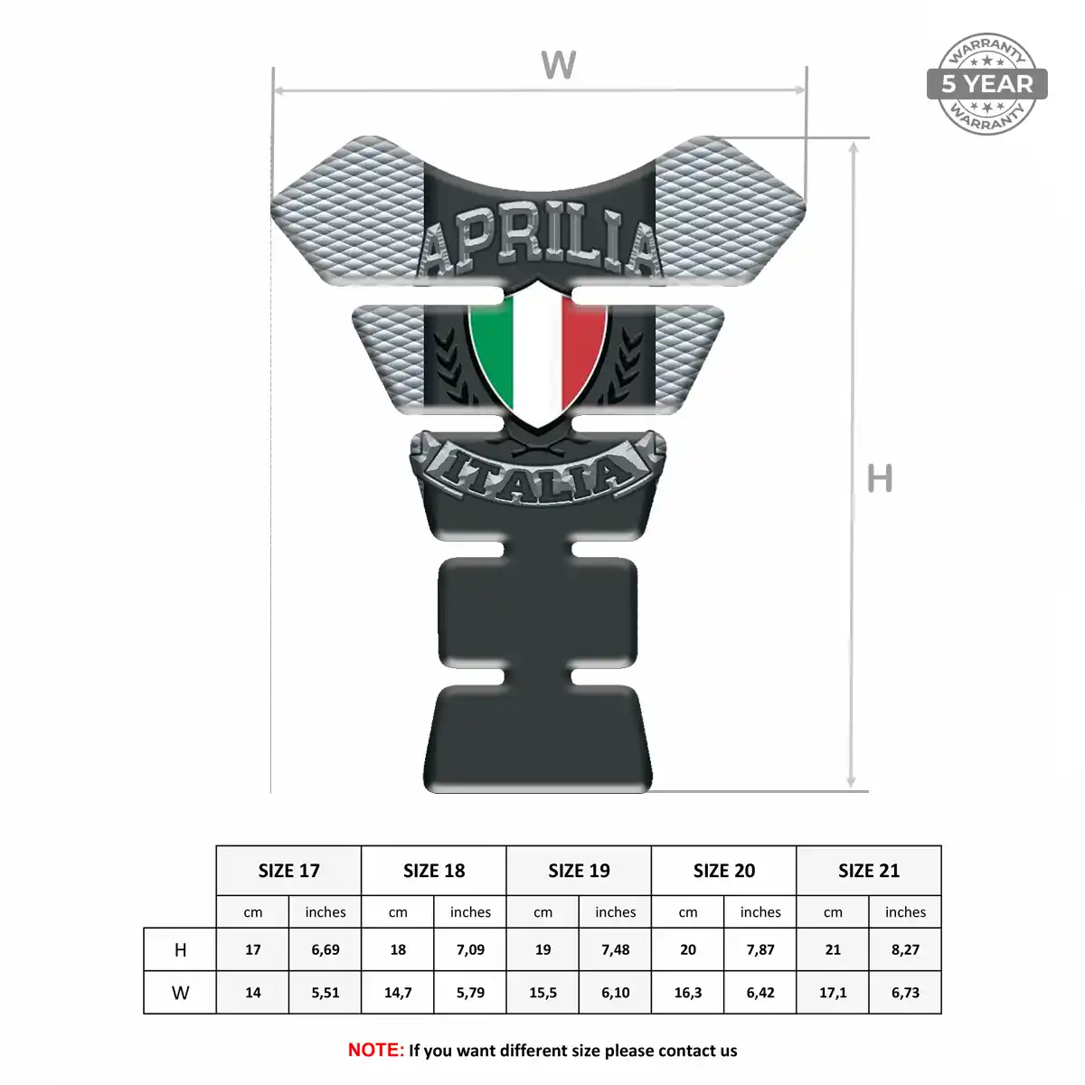 Aprilia Tank Protector Pad Motorcycle Superior Craft