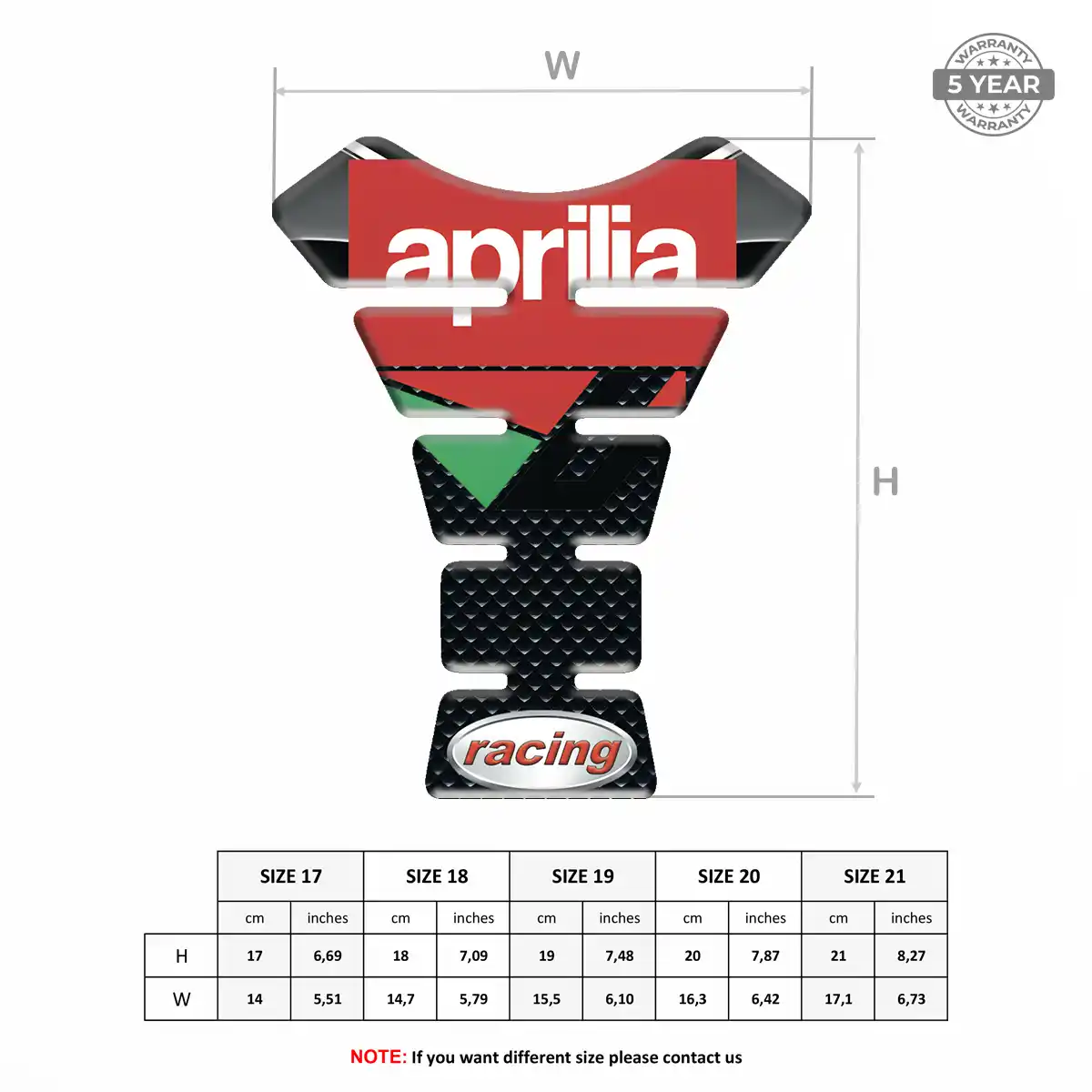 Aprilia Tank Protector Pad Prime Quality