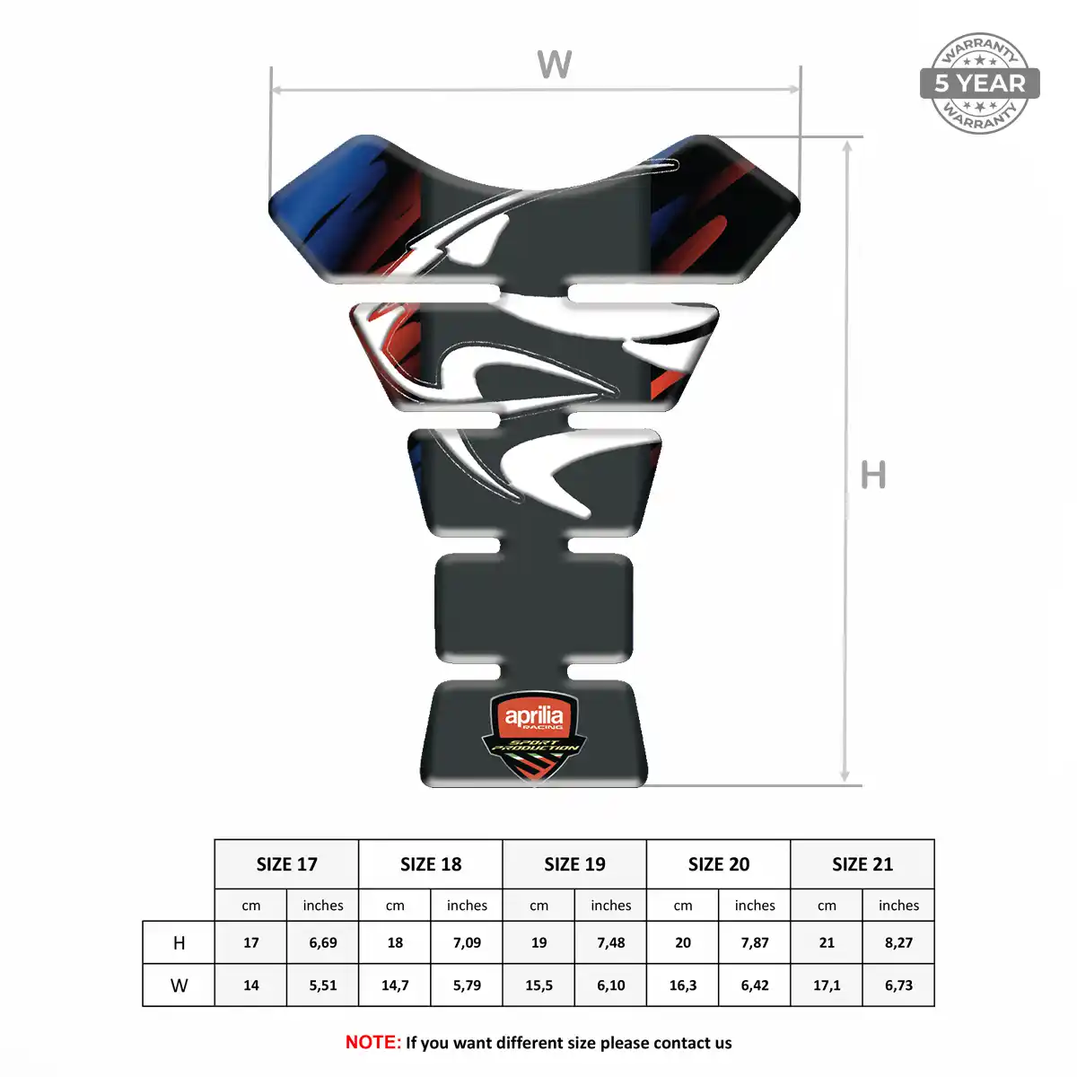 Aprilia Tank Protector Pad Resin Elite