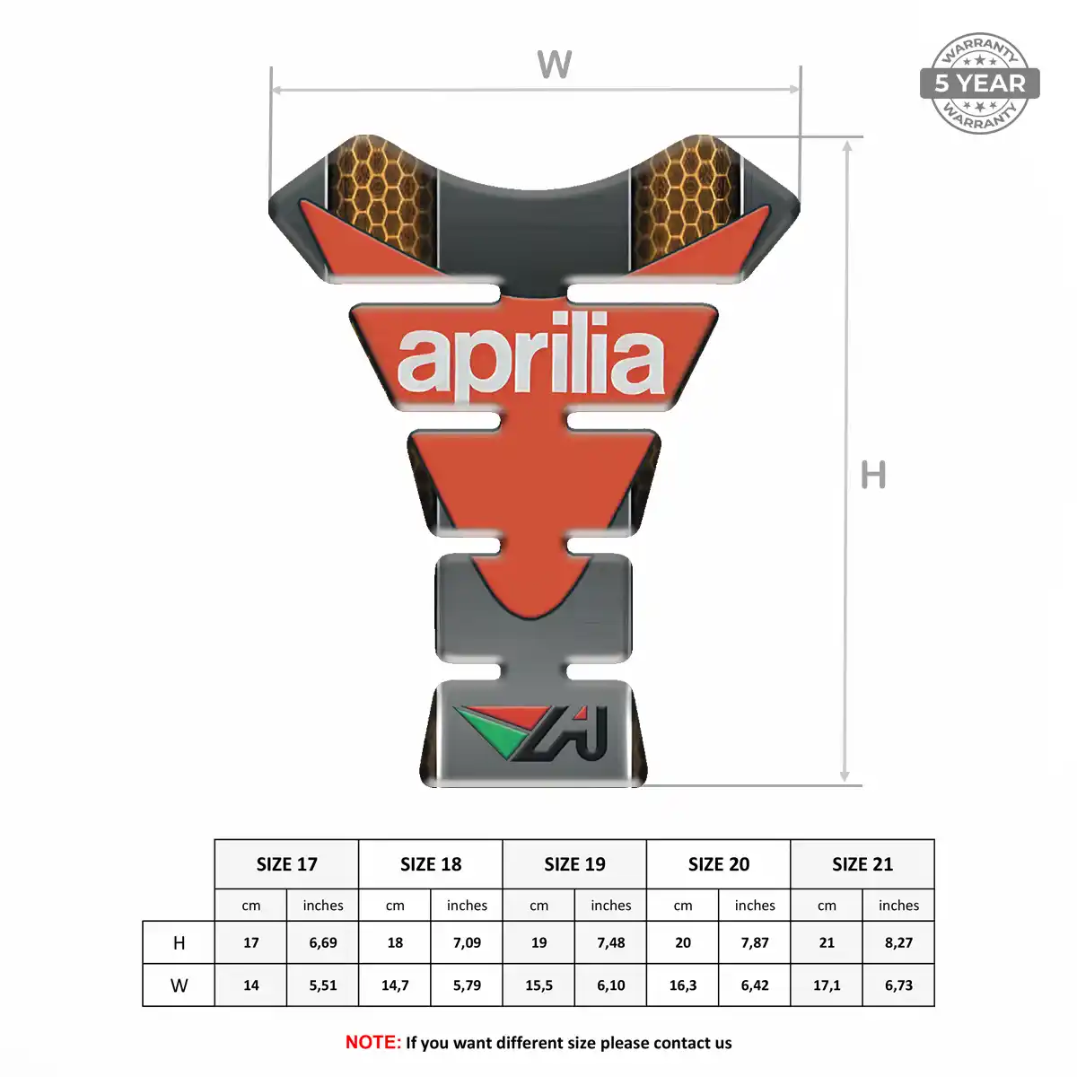 Aprilia Tank Protector Pads Elite Finish