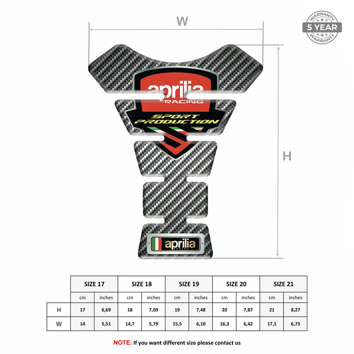Aprilia Tank Protector Pads Motorbike Noble Edition