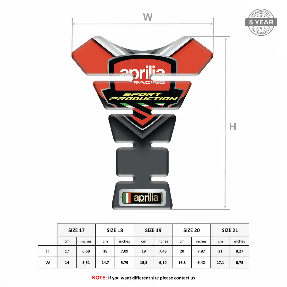 Aprilia Tank Protector Pads Motorbike Opulent Line