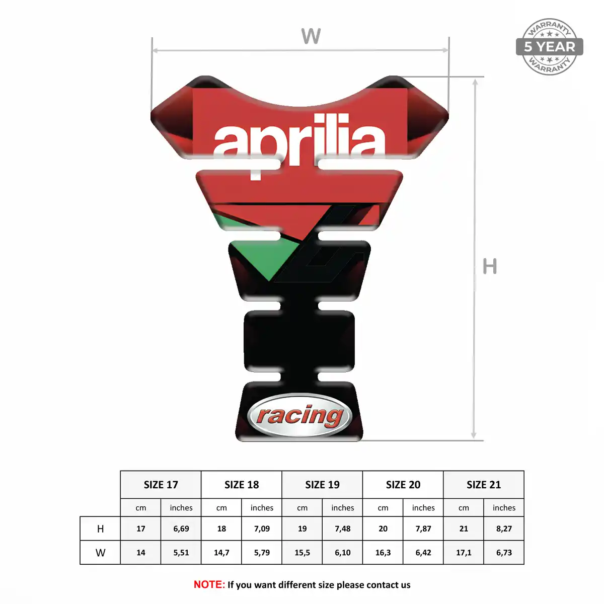 Aprilia Tank Protector Pads Motorbike Prestige Line